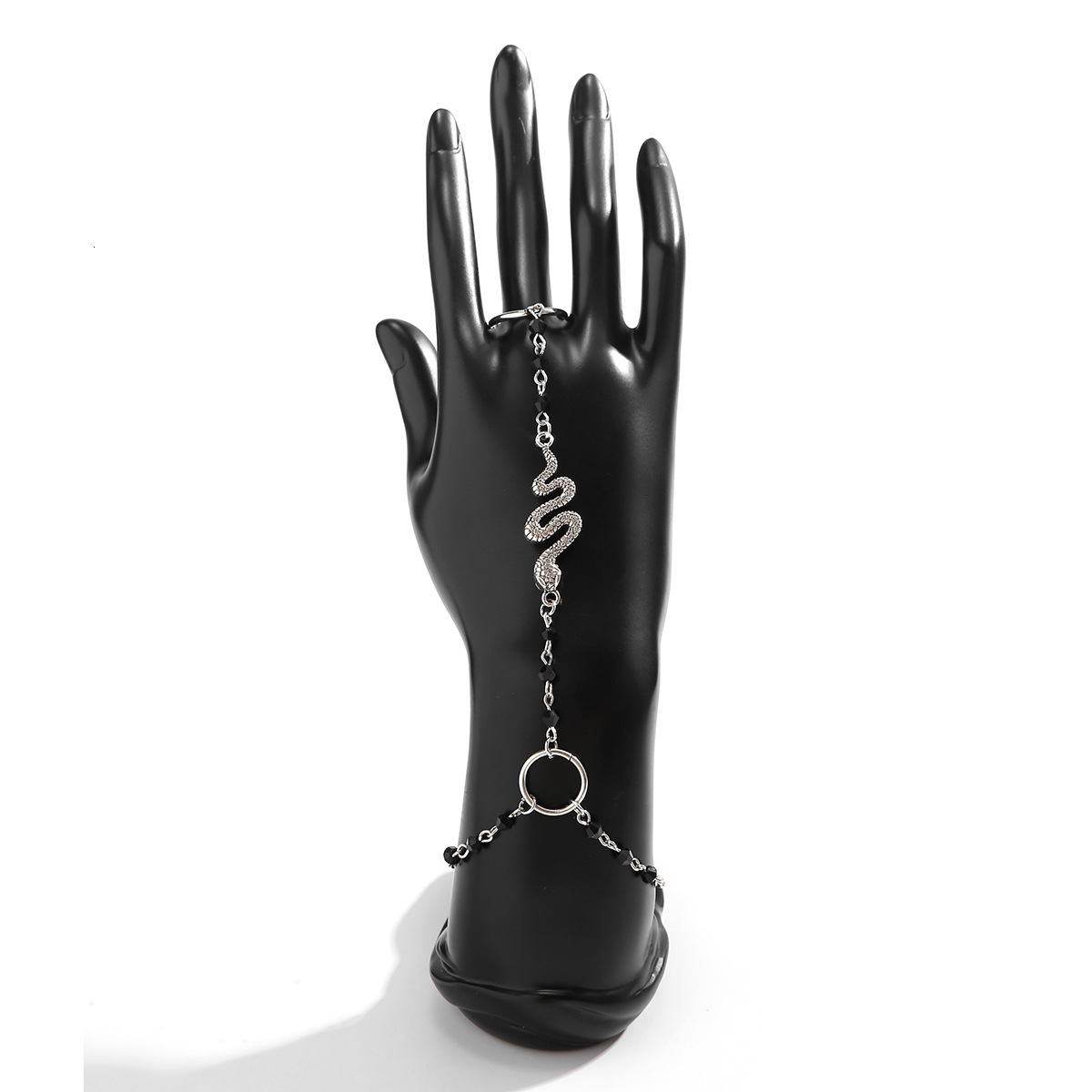 Fashion Jewelry Punk Snake Sweet Cool Finger Hip Hop Metal Crystal designer Backchain Bracelet