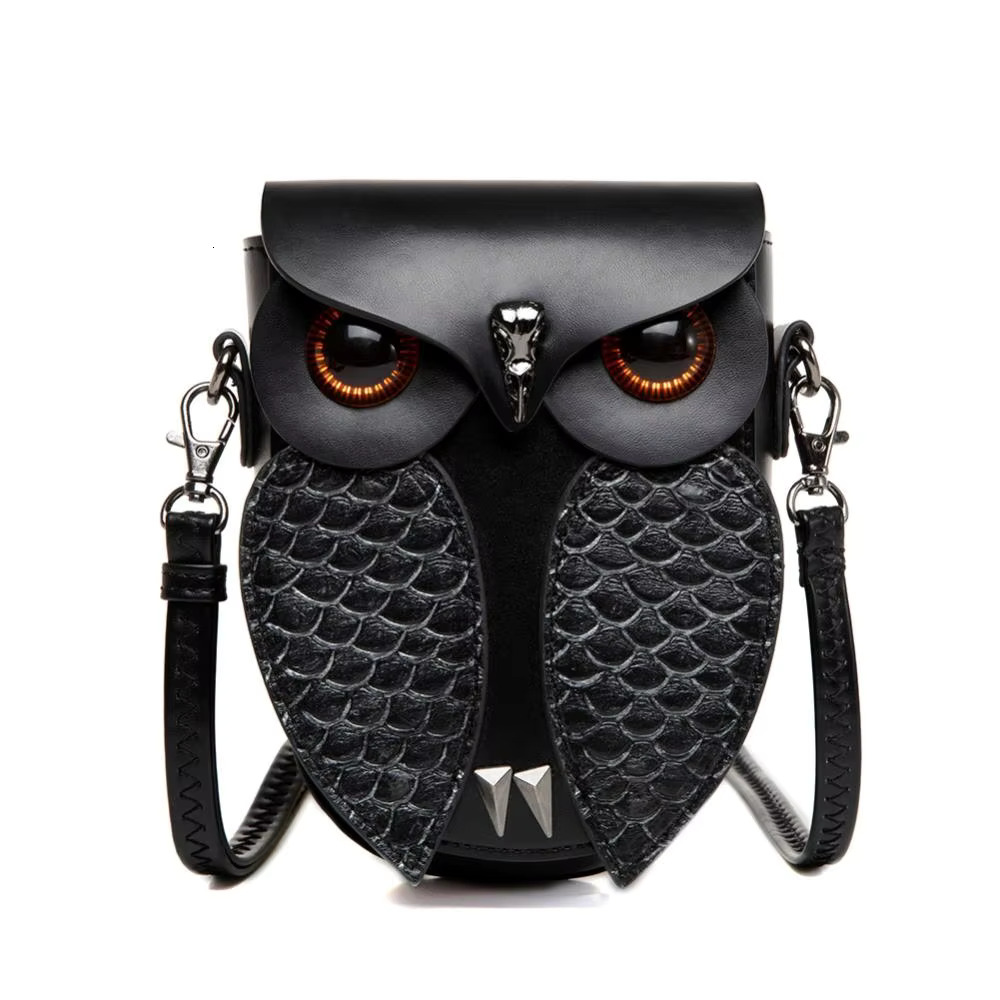 Unisex Owl S One Steampunk Cos Punk Style Single Shoulder Crossbody Snake Skin Pattern Hand-Held Bag
