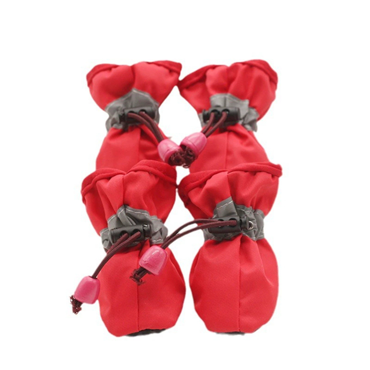 Dog Shoes Dog Boots & Paw Protector, Anti-Slip Sole Dog Booties with Reflective Straps Shrink Rope Waterproof Dog Shoes for Small Medium Dogs M S23