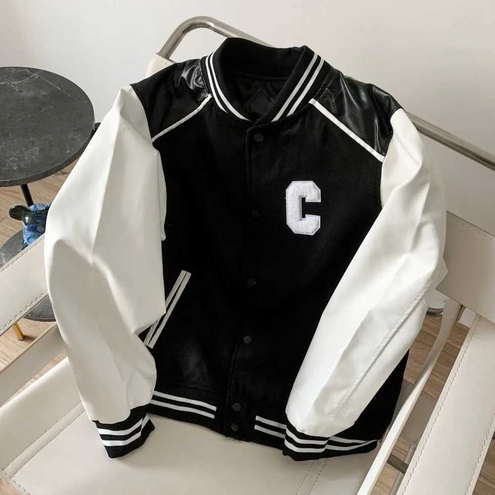 Teddy Leather Splicing C-shaped Wool Baseball Uniform Ce Home Trust Mens and Womens High end Fashion Jackets X250213