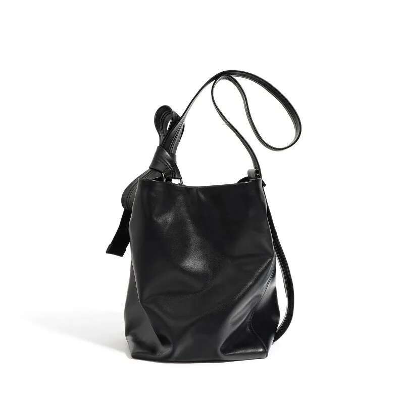 2025 New Soft Genuine Leather Bucket Tote Bag Shoulder Bags Daily Using Bolsa Crossbady Bolsas Advanced Sense Bolsos Mujer