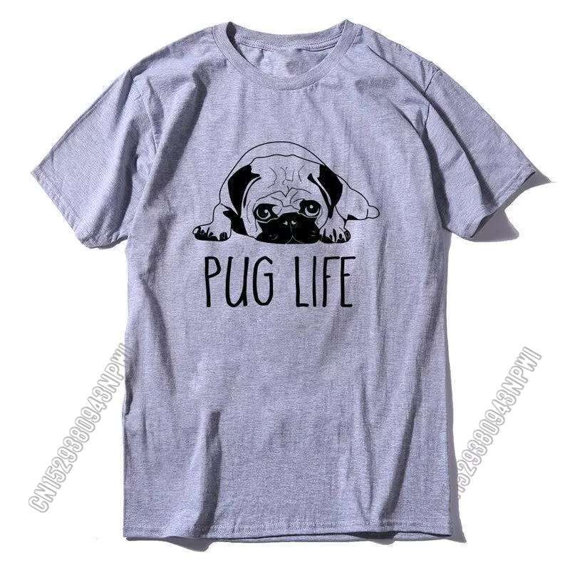 Unique 100% Cotton Home Or Go Hard Pug Printed Crewneck T Shirt Graphic Design Crew Neck Men T-Shirt Tops Tees