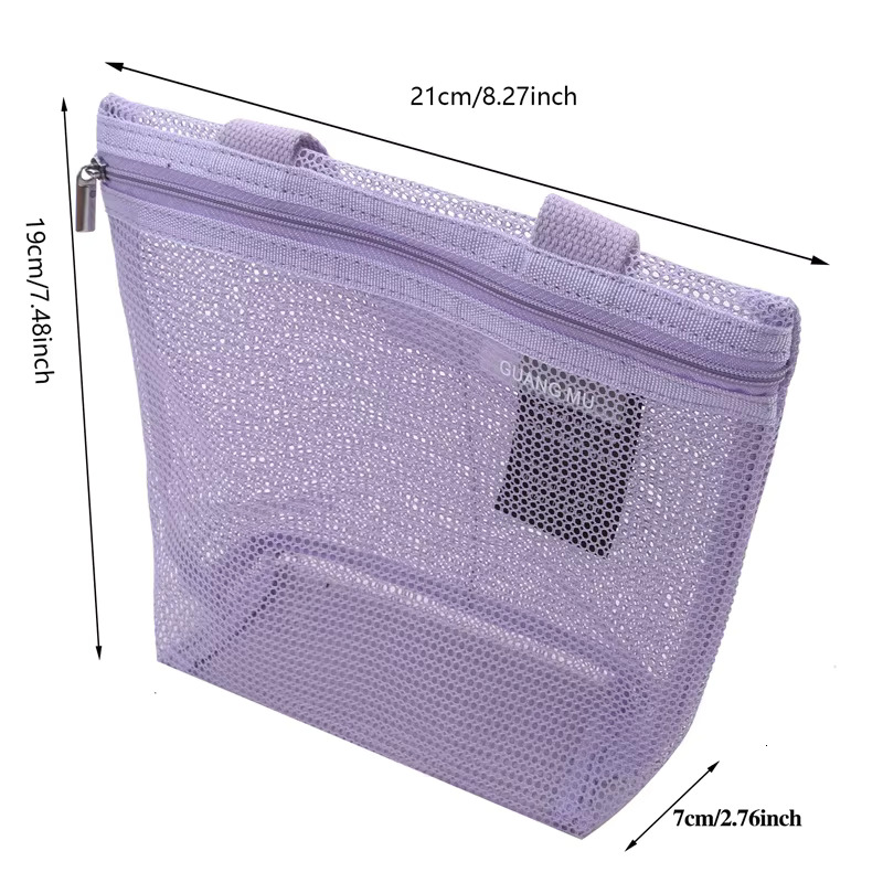 2025 Mesh Makeup Toiletry Storage Bags Handbags Portable Travel Washing Body Shower Tools Hanging Cosmetic Organizer Pouch swissmilitary