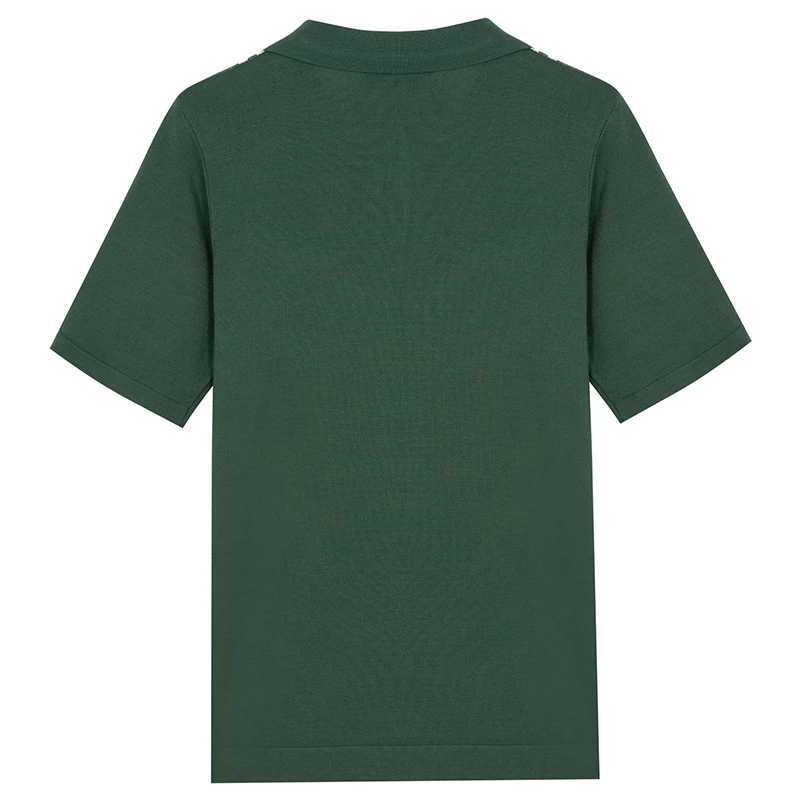 Summer Clothing Mens Luxury Knitted Short Sleeve Polo Shirt Retro Lapel Button-down Patchwork Fashion Business Leisure Knitwear X250213