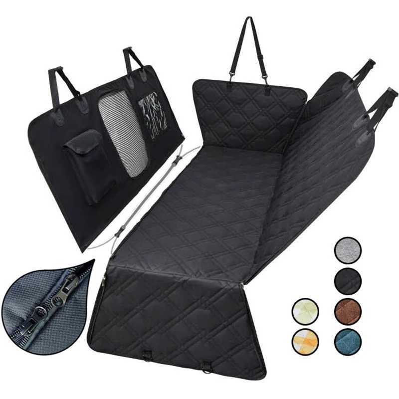 Dog Car Seat Covers Oxford Mesh Pet Carrier Dog Waterproof Rear Back Carrying Car Seat Cover Puppy Cats Hammock Cushion Protector With Zipper Pocket H