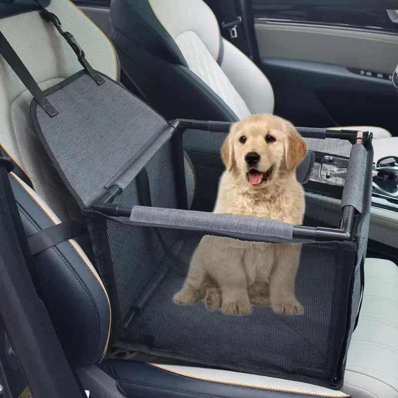 Dog Car Seat Covers Seats Pet Puppy Portable Booster with Safety Leash and Stable Frame Breathable Foldable H250211