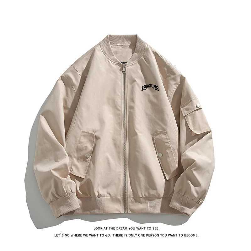 Mens workwear jacket lightweight pilot bomber jacket hip-hop street autumn spring outdoor jacket casual printed windproof jacket X250213