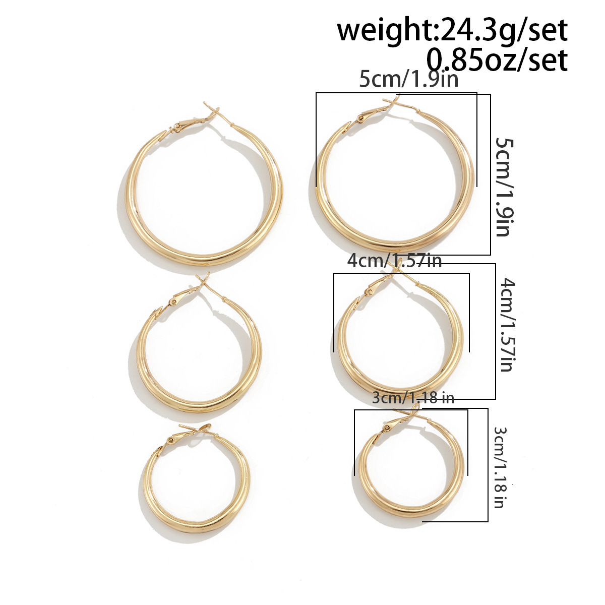 fashion Metal sized simple large earrings, hot selg temperament, design sense, circular designer Woman earrings