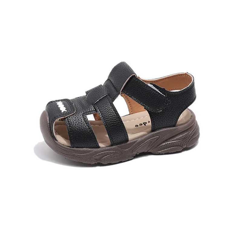 Sandals Baby Boys Summer Sandals Kids Beach Shoes Classic Fashion Hollow Toe-capped Anti-kick Toddlers Kindergarten Sandals Breathable H250212