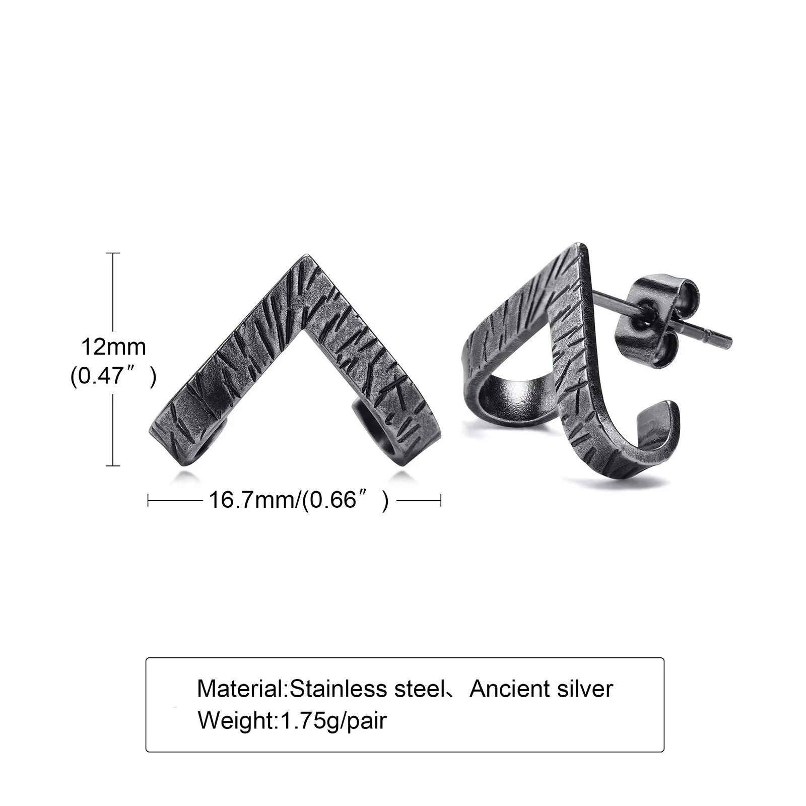 Stud Earrings Men Wrap EarringStainless Steel Geometric Triangle Earring Birthday Gift for Him Jewelry 250114