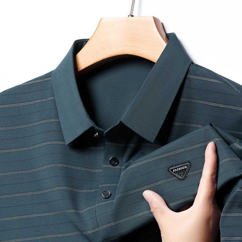 High quality mens embroidered hot summer 2024 new short sLeeved lapel striped POLO shirt classic casual breathable T-shirt X250213