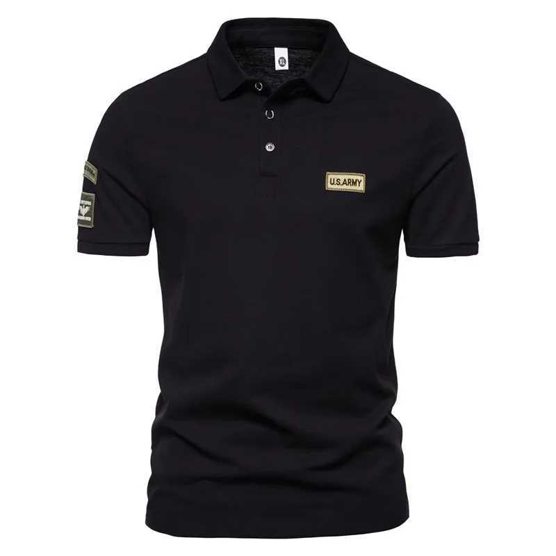 2023 New Summer High Quality Mens Lapel T-Shirts Slim High Street Short Sleeve Outdoor Sports Tee X250213
