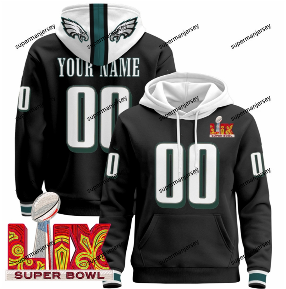 26 Saquon Barkley Hoodie Jersey 1 Jalen Hurts Reggie White Nolan Smith Landon Dickerson Donovans McNabb Super Bowl LIX Davis Cam Jurg