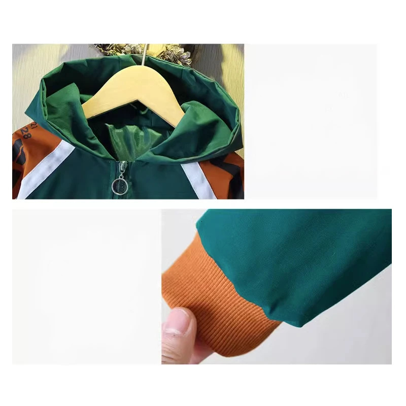 Casual Windbreakers Jackets Spring Autumn Boys Hooded Outerwear Children Clothes Teenagers Long Sleeve Coats Big Kids Waterproof 250121