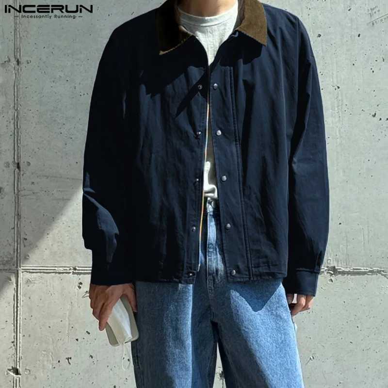 solid color simple loose jacket mens long sleeved commuting top Korean Harajuku waist jacket solid color simple jacket X2502131