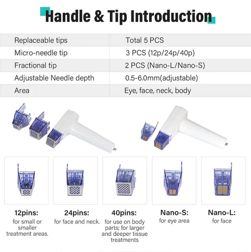 Fractional RF anti-aging wrinkle removal skin rejuvenation face lifting radio frequency skin lifting acne scar treatment gold Rf microneedling acne tr