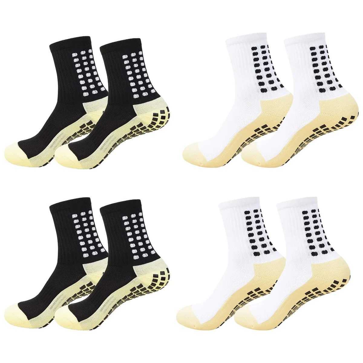 4 Pairs Anti-slip Football Socks Men Woman Non-slip Soccer Basketball Tennis Sport Socks Grip Cycling Riding Yoga SocksXJ250213