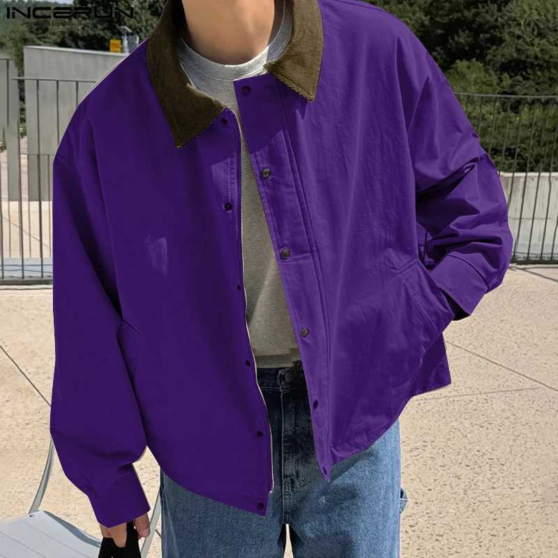 solid color simple loose jacket mens long sleeved commuting top Korean Harajuku waist jacket solid color simple jacket X2502131