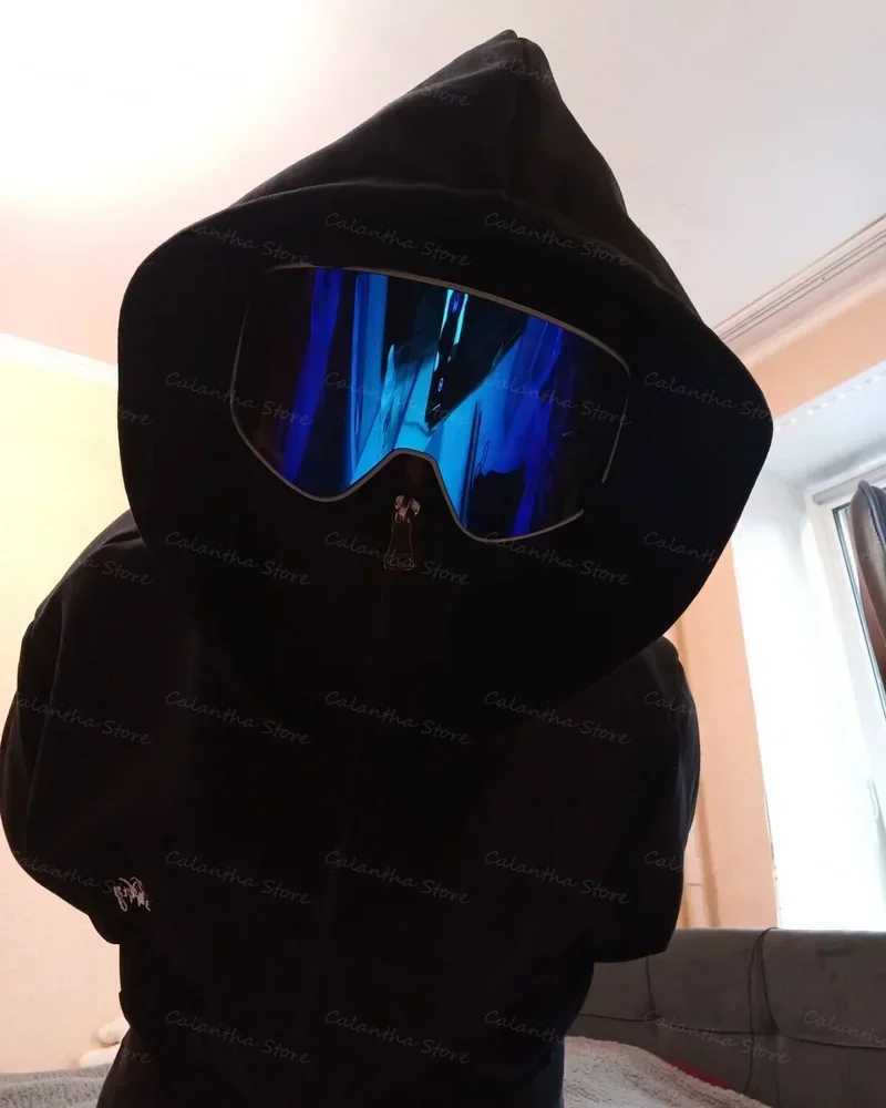 Mens Winter Hoodie with Balaclava Face Mask Zipper Design Sports Jacket for Outdoor Activities Hiking Travel Running SweatshirtC250213