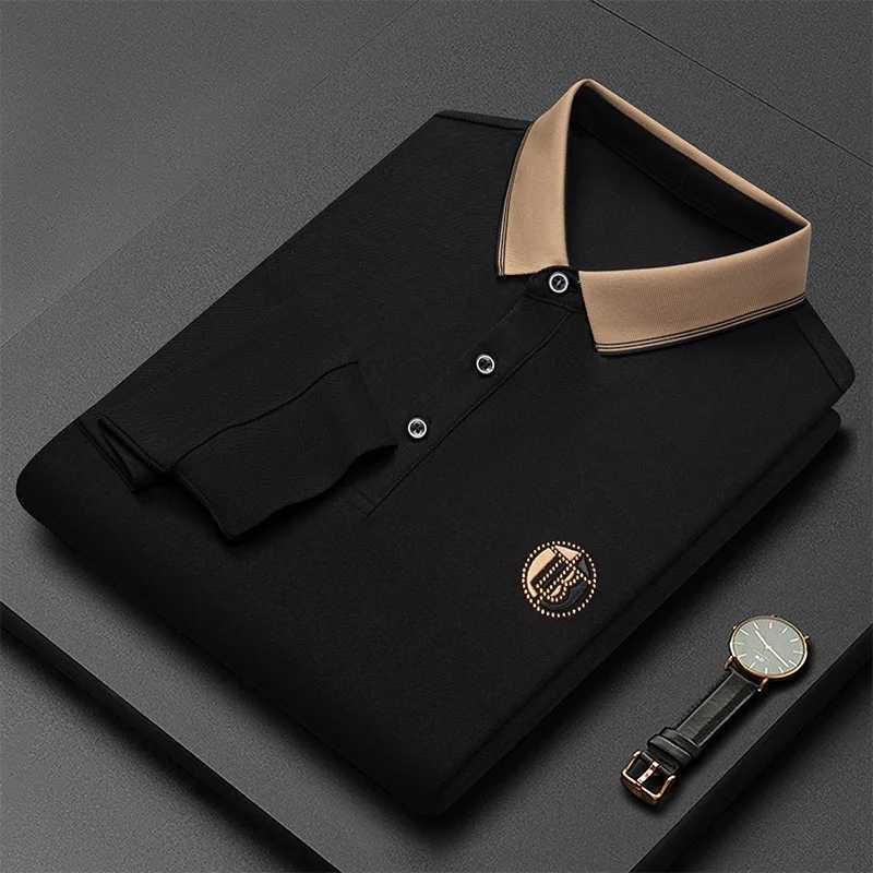 2024 Autumn/Winter New Large Sleeve Mens Embroidered Luxury Polo Shirt Mens Turtleneck Loose Sweater M-4xl X250213