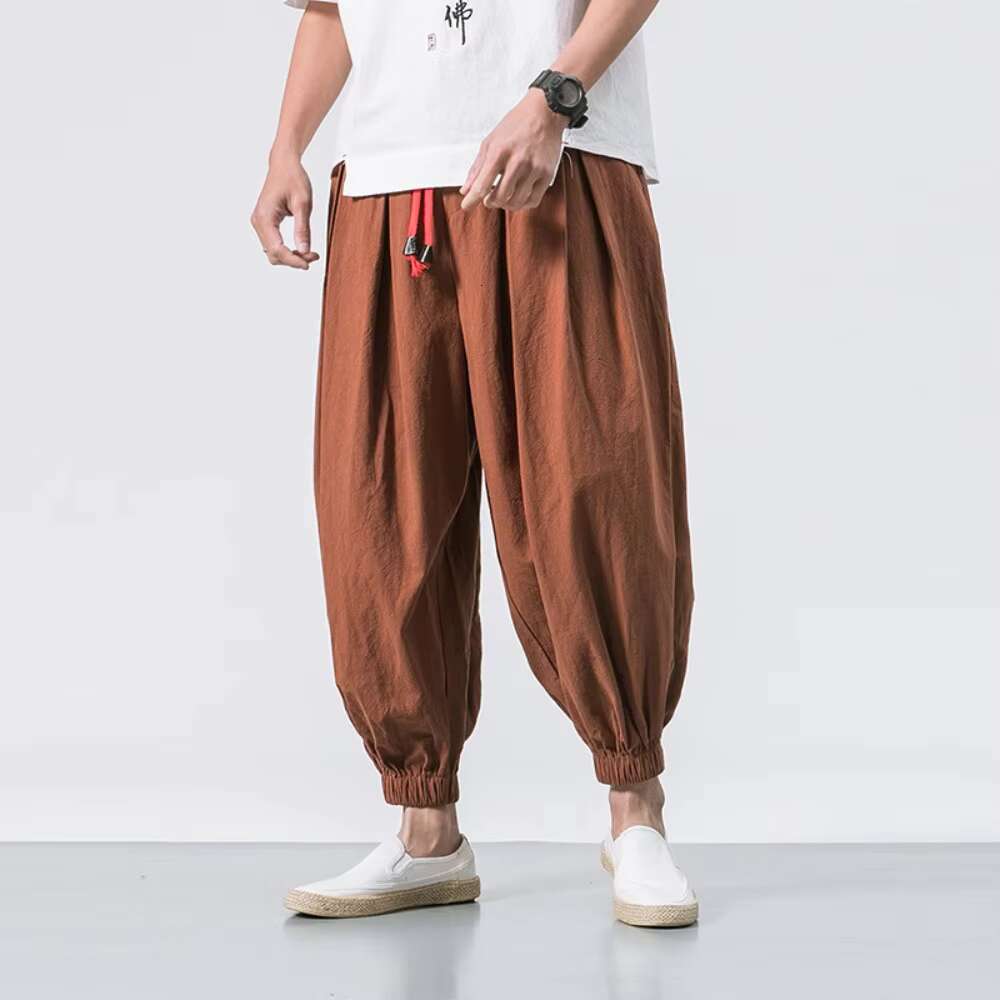 Men's Clothing M-5Xl New Oversized Harem Pants Loose Chinese Style Cotton And En Sweatpants Joggers High Quality Casual Trousers Men