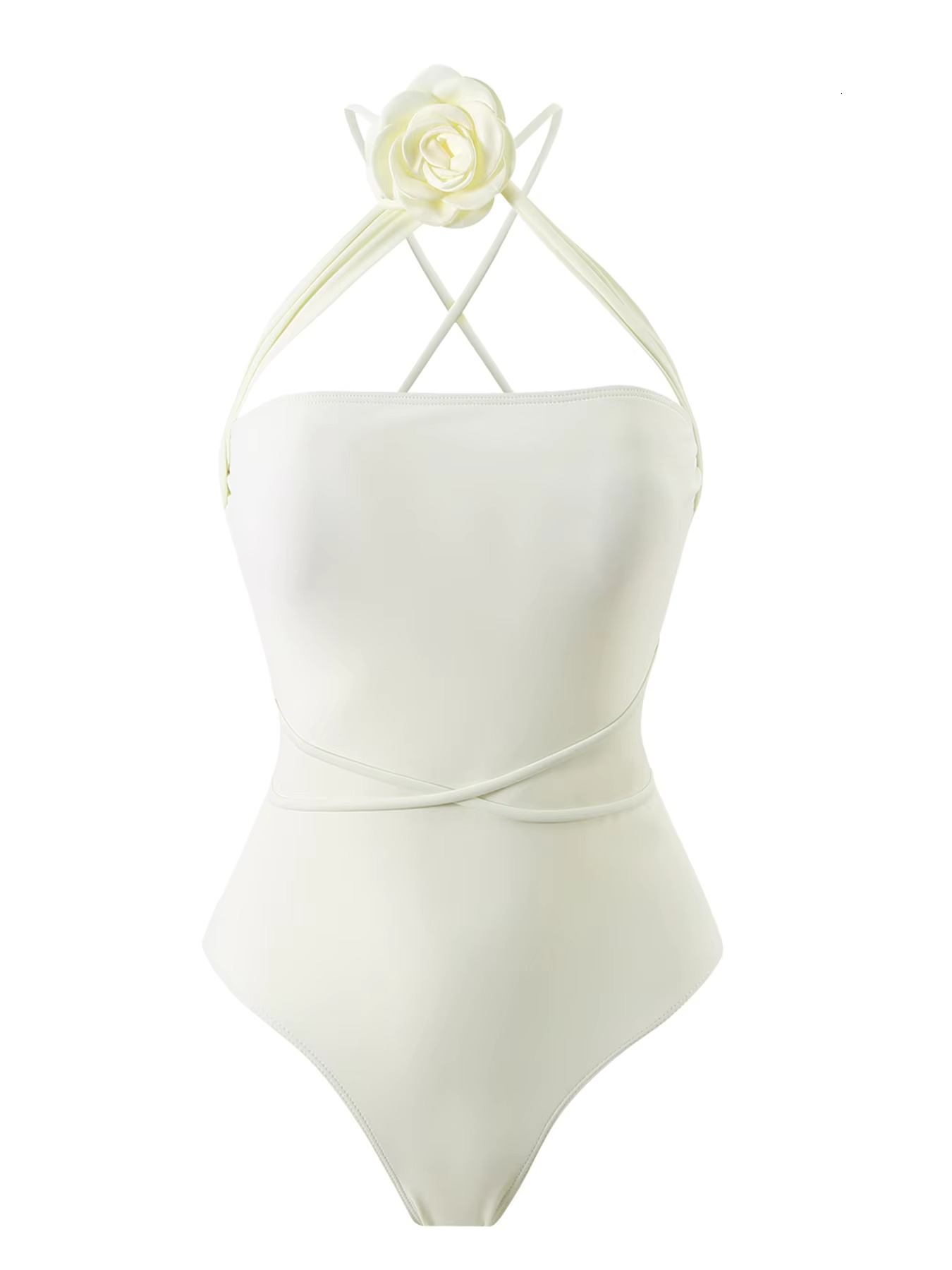 2025 New Sexy Bandage One Piece Swimsuit For Women Solid Wers Swimwear Female Bodysuit Monokini Bathing Suit Beachwear Bather