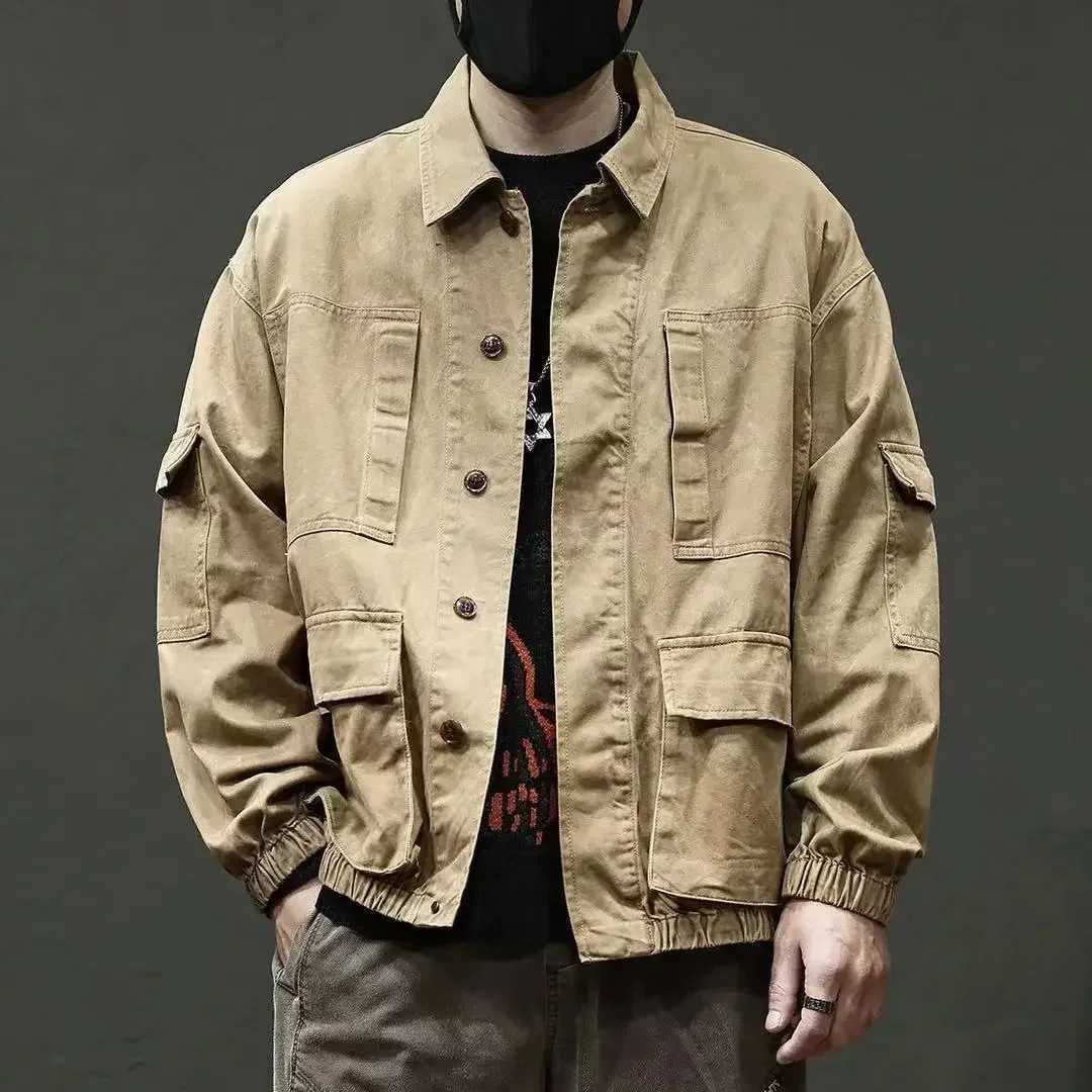 Vintage Loose New In Cowboy Coat for Men One Piece Outwear Menswear Size L Korean Popular Clothes Worn Branded Denim Jackets Man X250213