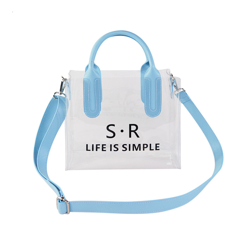 Vietnamese Handheld Diagonal Cross Women's Korean Edition Fashion Transparent PVC Waterproof Versatile Shoulder Fresh Jelly Bag