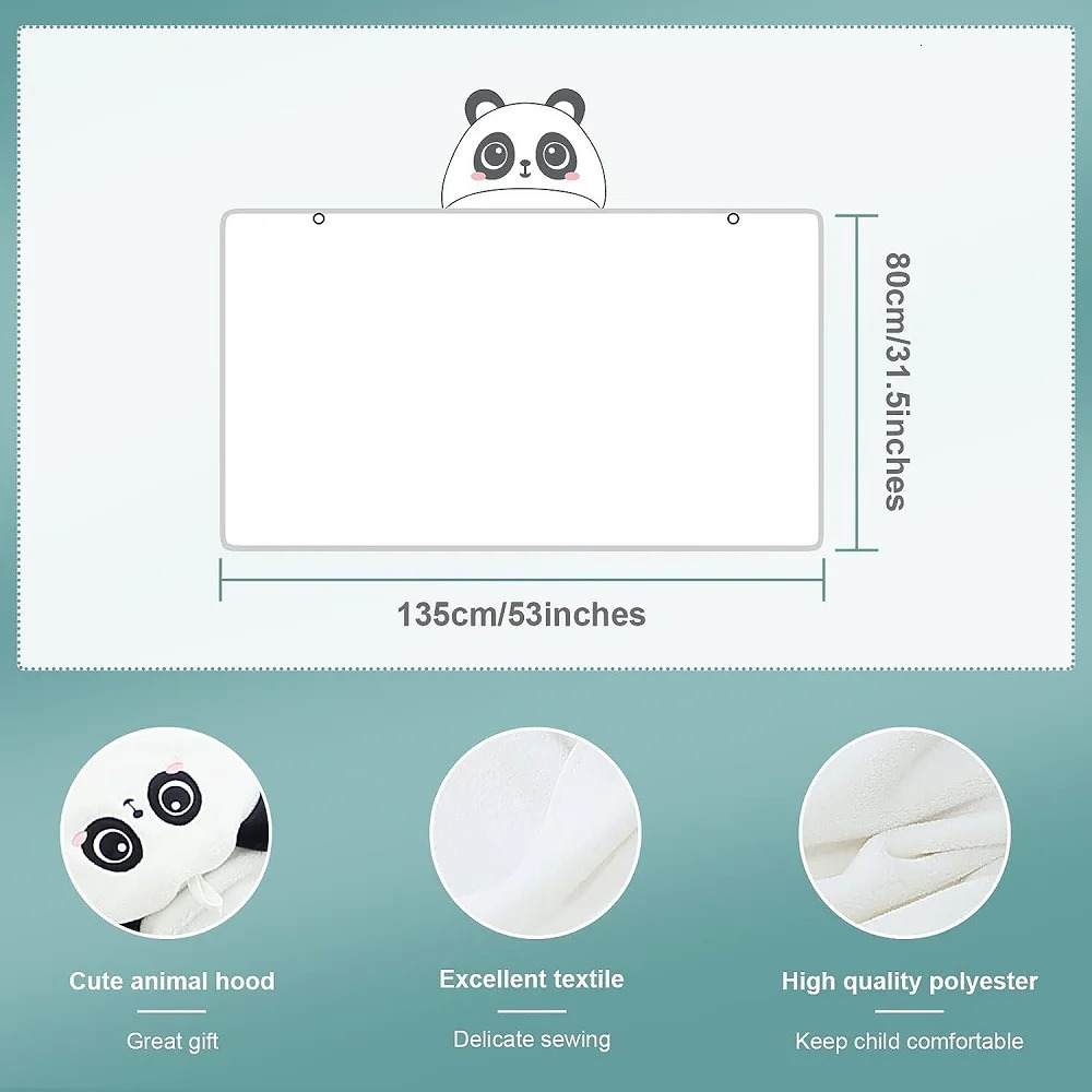 MICHLEY Unisex Cute Hooded Bath Baby Towel Hood born White Bathrobe Shower For Kids Boy Girls Animal Face Infant Blanket 0-9T 250226