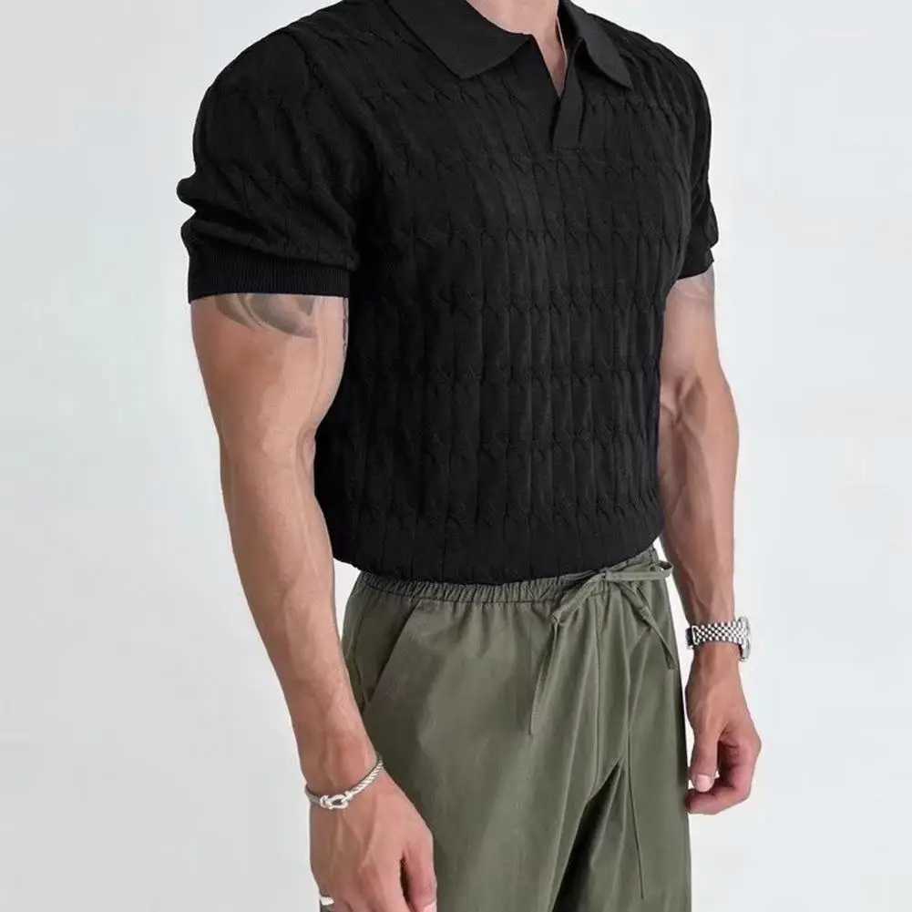 Mens T Shirt Solid Color Striped O-neck Short Sleeve Streetwear Casual Men Clothing Summer 2023 Fitness Fashion Tee Tops X250213