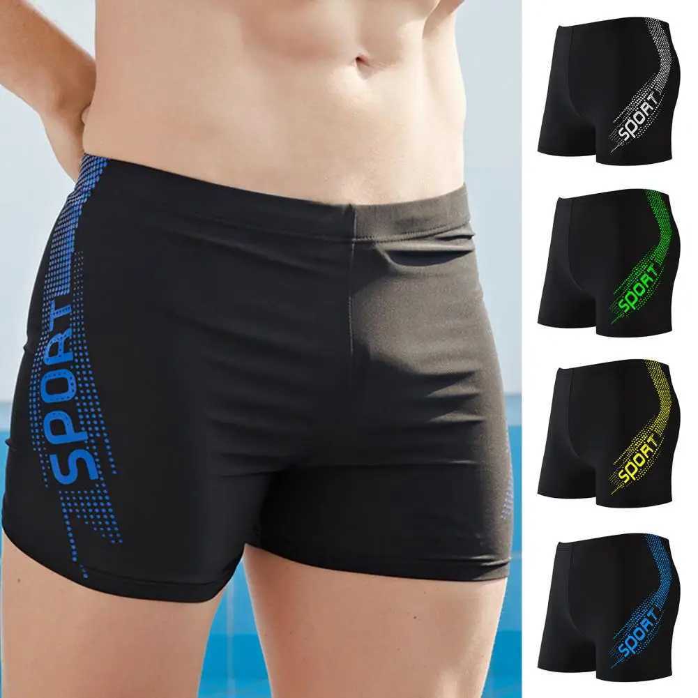 Fashion Men Plus Size Swimming Trunks Elastic Waistband Slim Fit Male Printing Bathing Suit Shorts Z260314