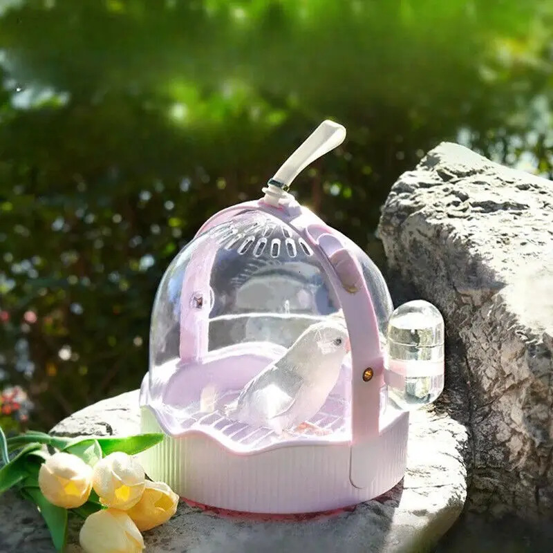 Portable Clear Bird Carry Case Transport Cage Parrots Travel Outdoor Safe Door Lock Small Pet Accessories Breathable Bag 250206