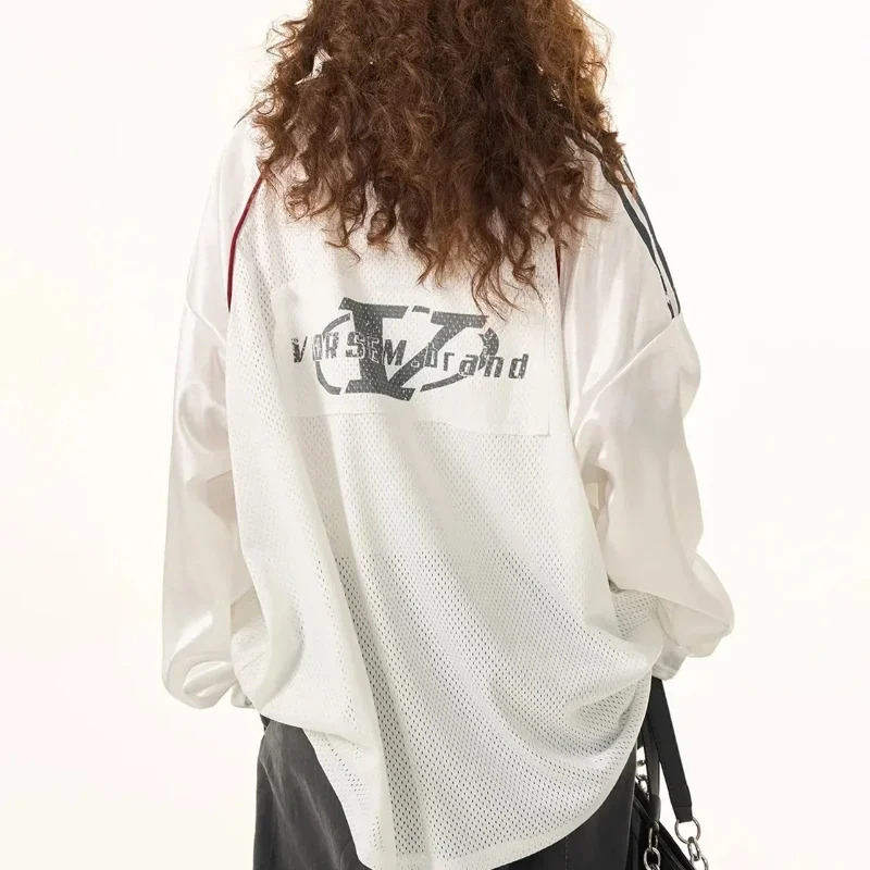 Y2K Streetwear Retro Long Sleeve Clothes Letter Printed Plaid Loose Sweatshirt Men Women Hip Hop Punk Street Couple Tops 250206