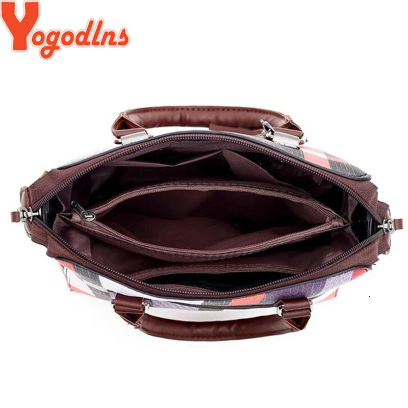 Handbags plaid Women Bags er tassel Purses and Handbags Set 4 Pieces Bags Female Feminina travel tote 250207