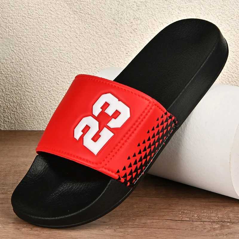 New mens beach slide sandals flip cover summer slide mens large-sized shoes lightweight indoor slide Y250213