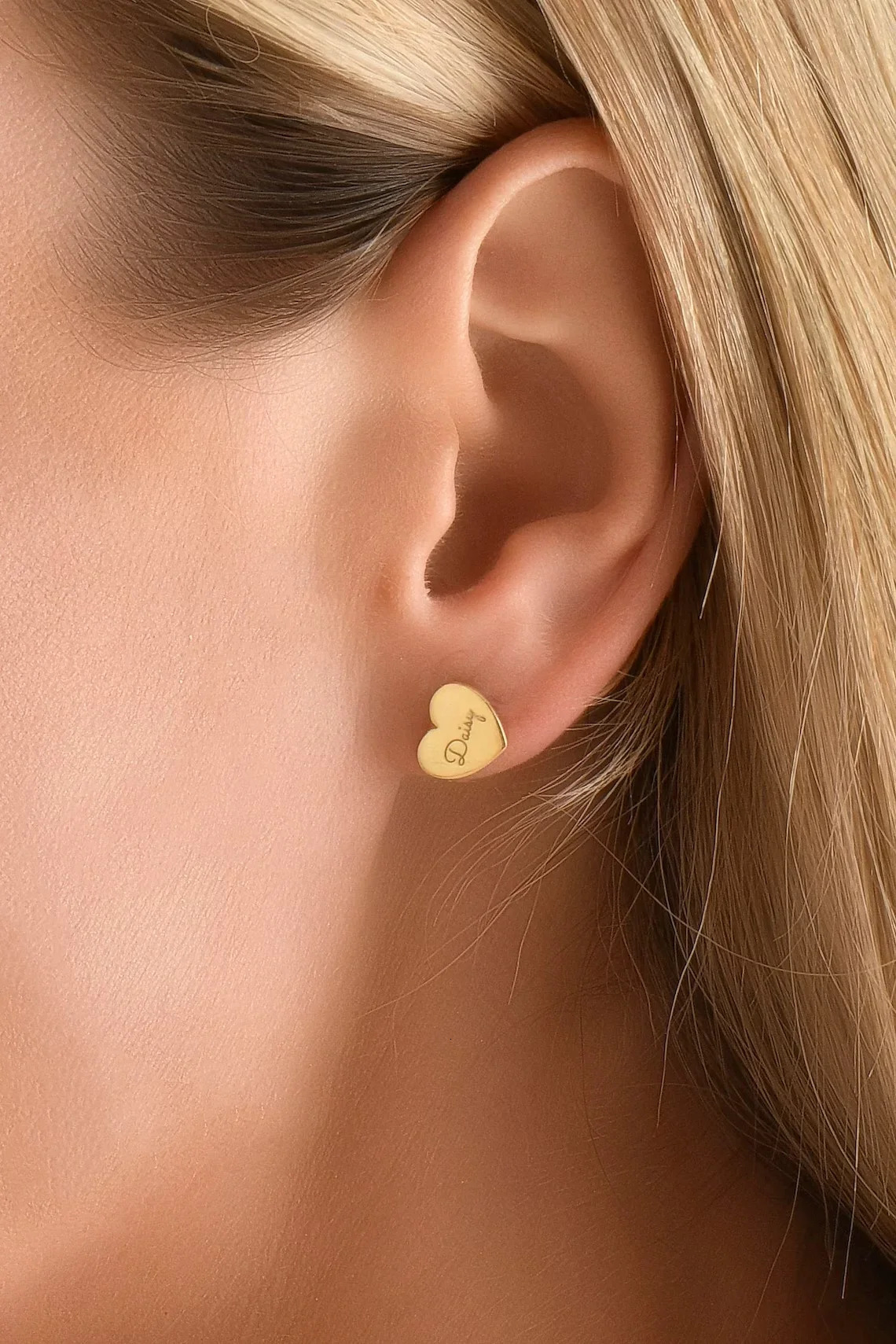 Custom Heart Name Earrings Personalized Carved Stainless Steel Jewelry Gift Mothers Day Gifts 250114