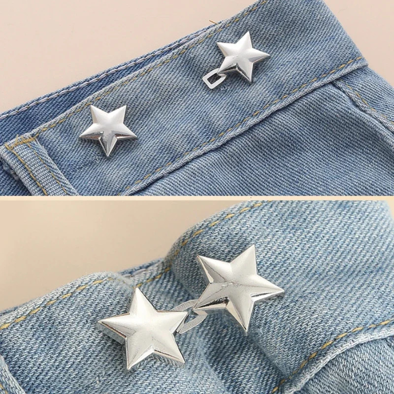 Mental Star Belt Adjustable Seamless Invisible Waistband Buckle Jeans Waist Tightening Tool Fashion Decoration Accessory 250114