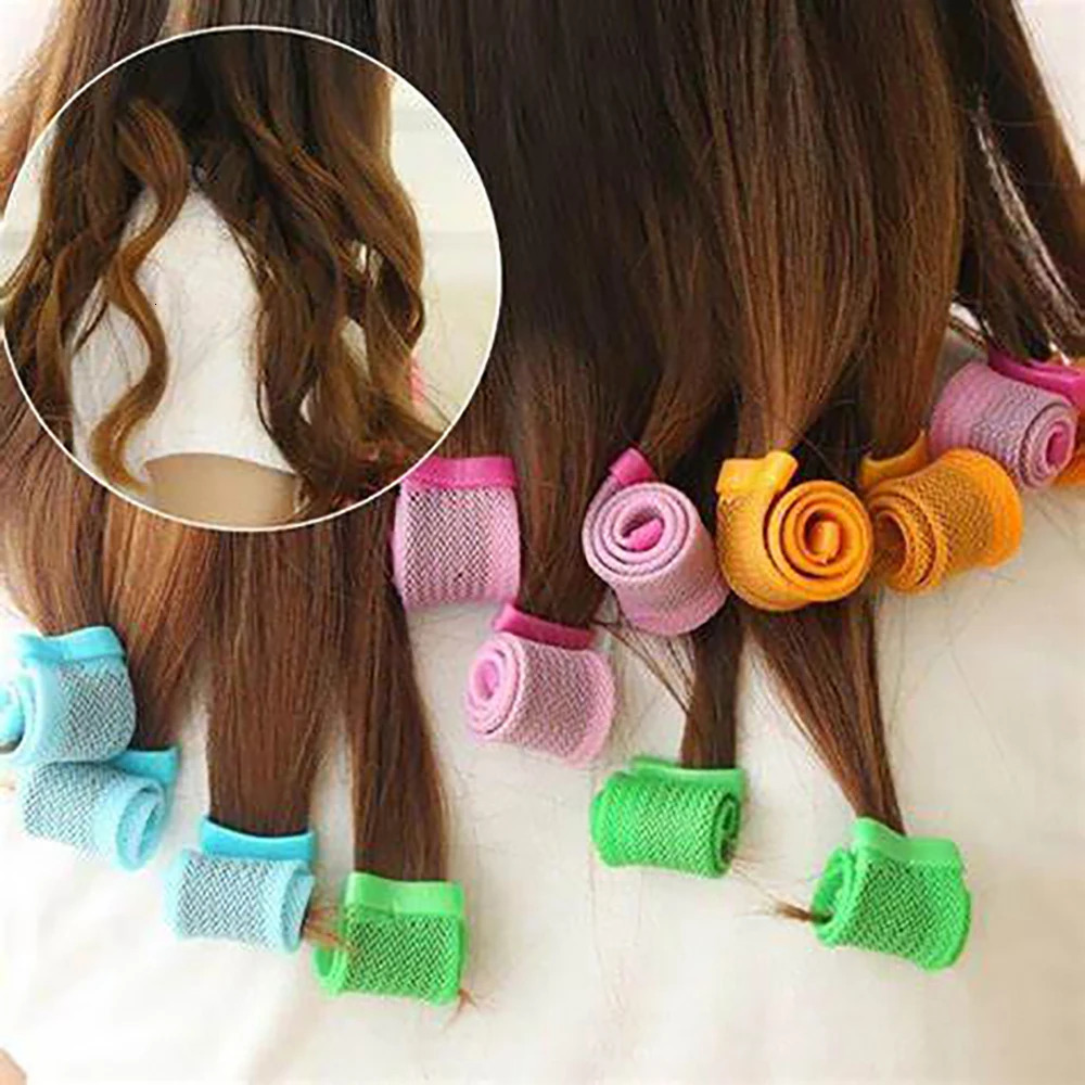Hair Rollers 18 Pcs /set15/23/28CMDIY Hair Curler Heatless Curls Snail Shape Curling Hair Tools Portable Magic Hair Curler 250214