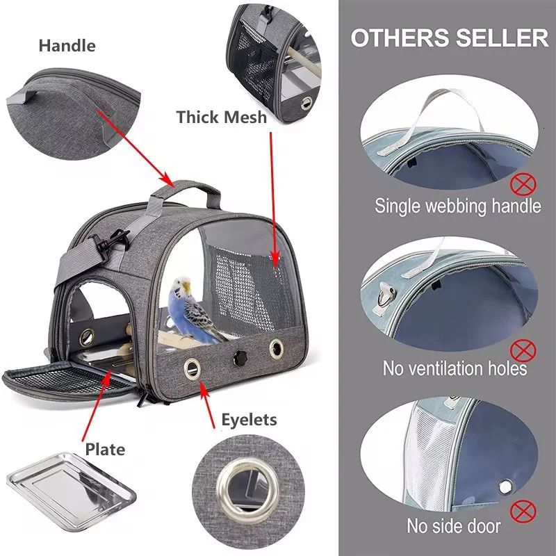 Portable Transport Bird Travel Foldable Birdcage Bird Bag for Going Out Small Pet Multi-functional Bird bag Outdoor 250206