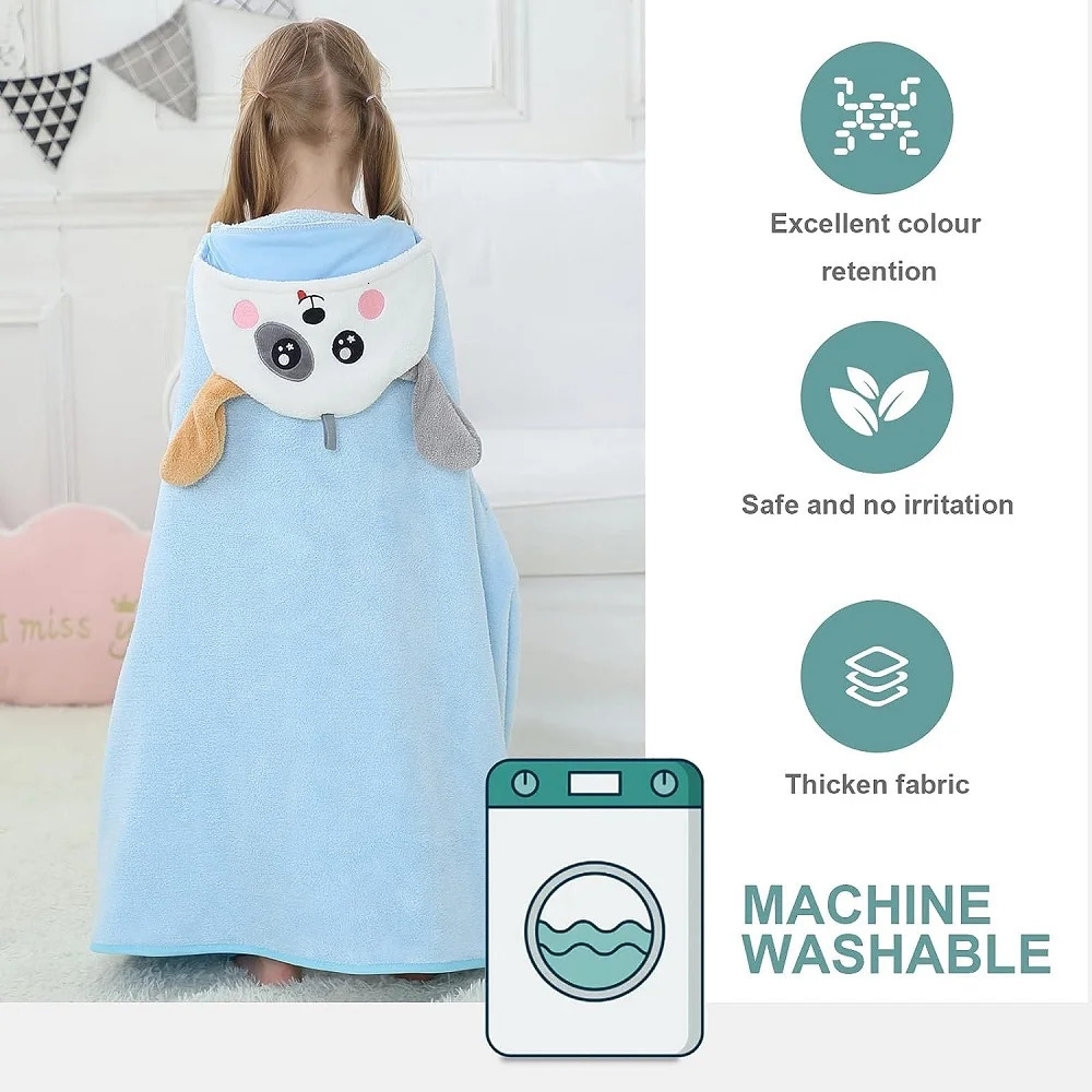 MICHLEY Unisex Cute Hooded Bath Baby Towel Hood born White Bathrobe Shower For Kids Boy Girls Animal Face Infant Blanket 0-9T 250226