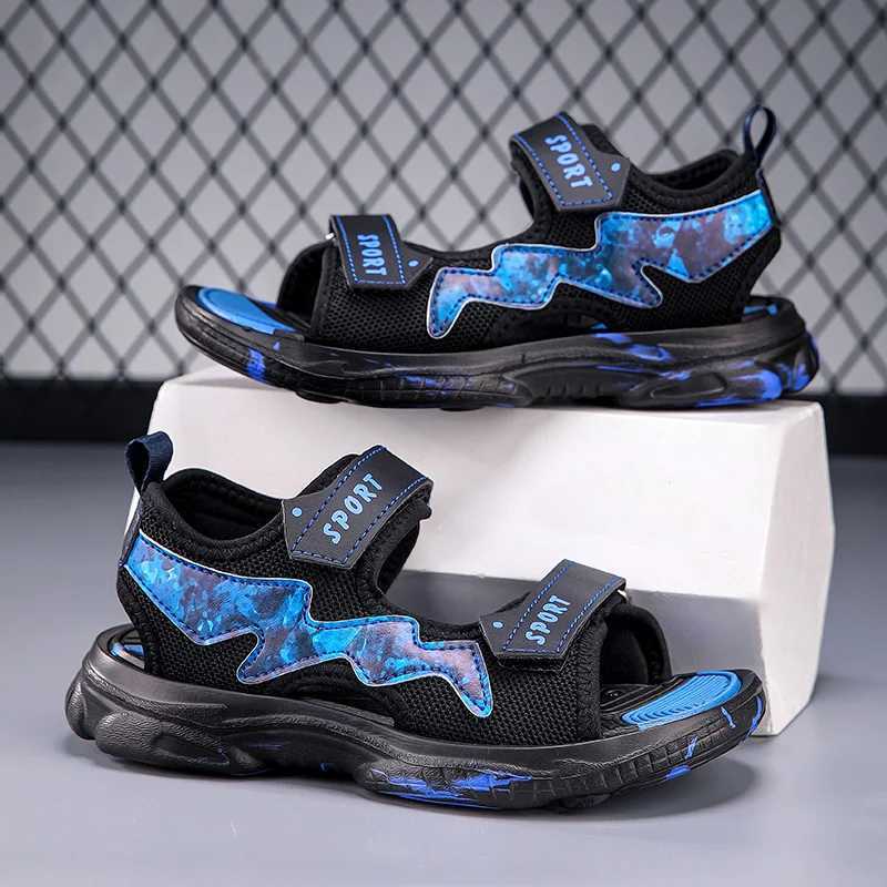 Sandals Children Boys Shoes Beach Sandals Non-Slip Summer Flat Shoes Lightweight Childrens Flat Sport Sandals Fashion Outdoor Shoes H250212