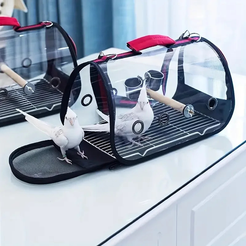 Lightweight Bird Parrot Travel Bag With Perch For Parakeet Cockatiel Travel Rats Bunny Small Animal Portable Pet Backpac 250206