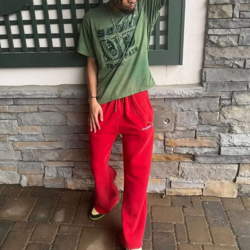 Fashion Hip Hop High Street Loose Men's and Women's Embroidered Pants