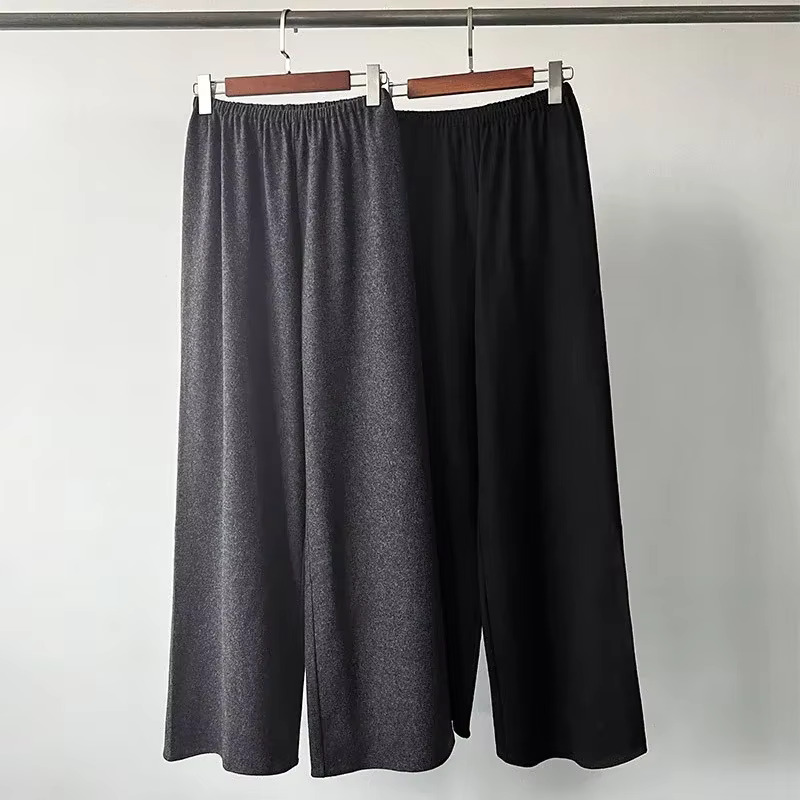 2025 Winter Warm High Density Merino Wool Air Wide Leg Pants For Women