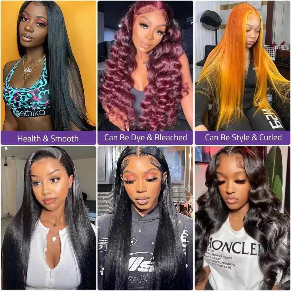 200% Density Raw Vietnamese Hair 13X6 13X4 HD Lace Frontal Wigs Bone Straight 36 Inch 5X5 Glueless Wig Human Hair Ready To WearXJ250213