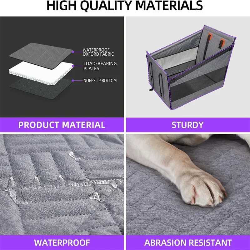 Others Dog Carrier Dog Car Seat for Small To Large Dogs Pet Nest Back Seat Extender for Car Back Seat Waterproof Dog Hammock with Mesh Pocket H250213