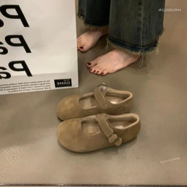 Casual Shoes Winter Women Clogs Platform Loafers Fur Autumn Female Footwear Creepers Fall Dress Mary Janes Cow Suede Women's