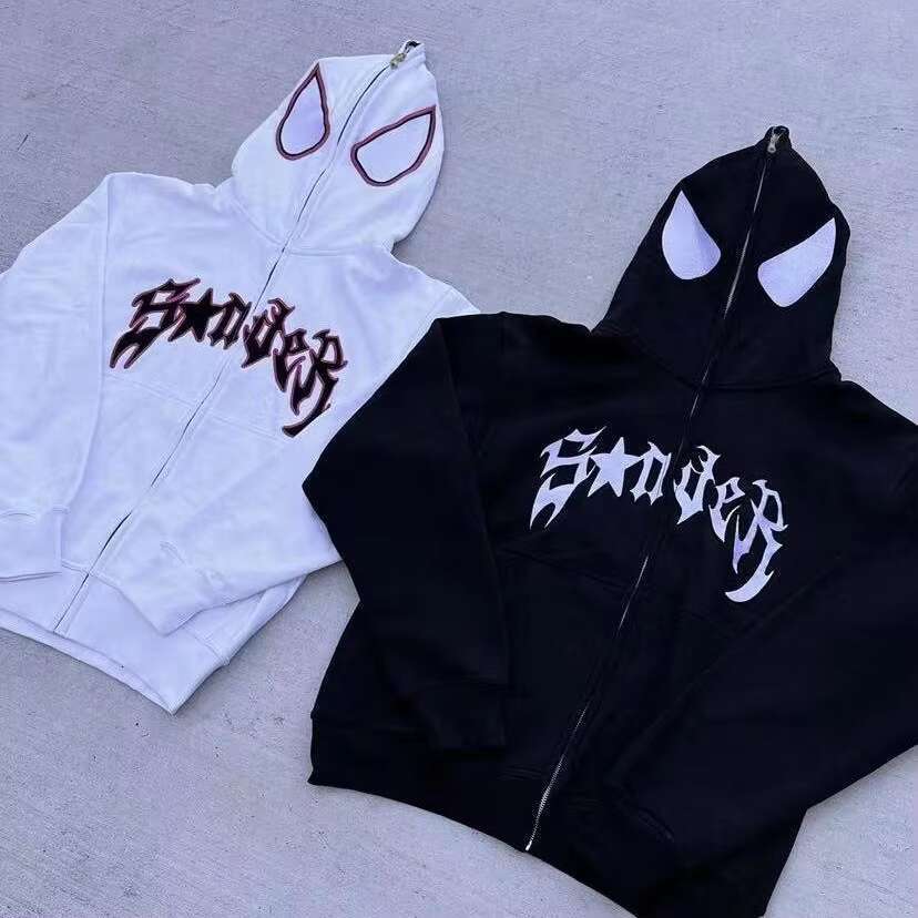 Women's Coat Full Zip Up Spider Hoodie Women Men Streetwear Haruku Graphic Oversized Jacket Hood Shirt Punk Gothic Y2k Clothes Sweatshirt