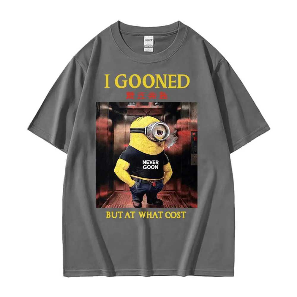 I Gooned But At What Cost Funny Meme T-shirts Casual Cotton Short Slve T-shirt Men Women Oversized Japanese Strtwear T Shirt X250213