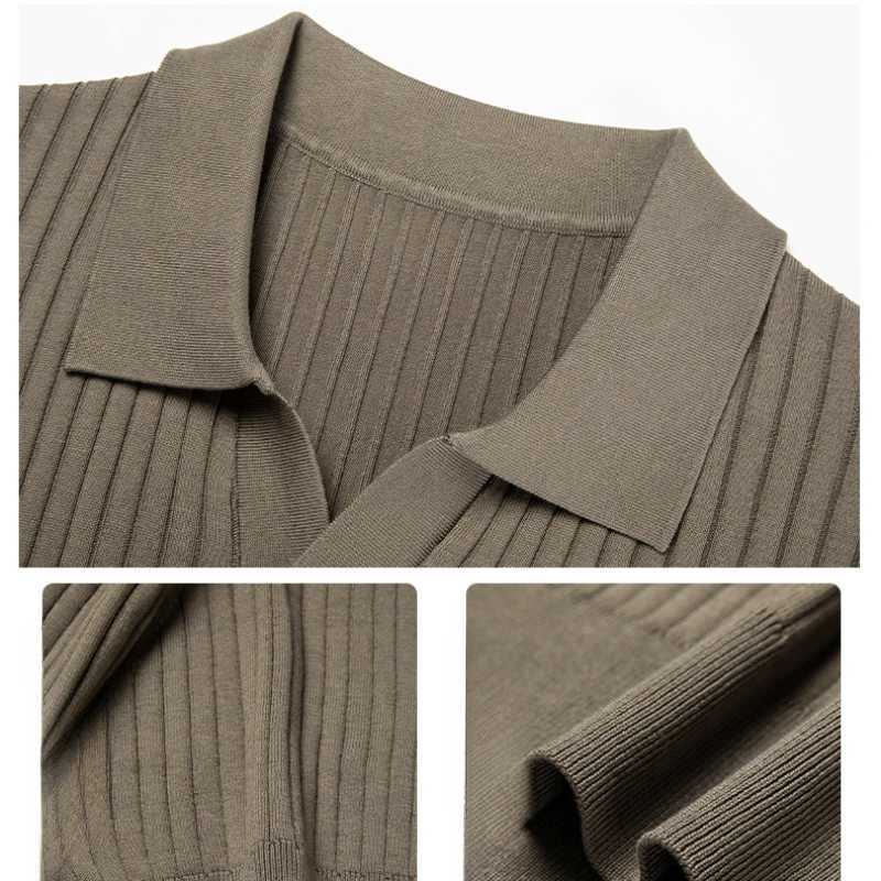 Mulberry Silk Mens Short-Sleeved Shirt Slim Fit Summer Business Gentleman Mens Polo Shirt in 2024 High-End Knitwear X250213